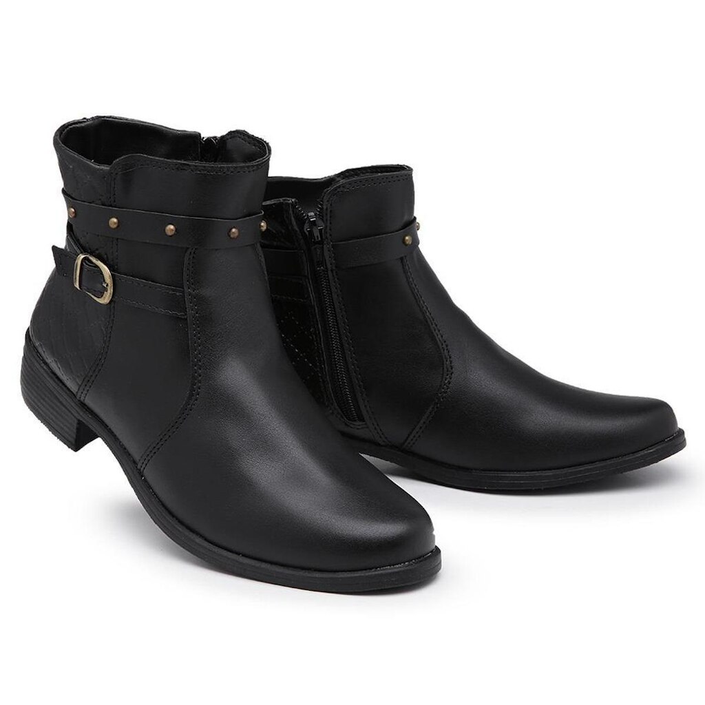 Bota Feminina Casual Coturno Cano Curto Macio Super Confort
