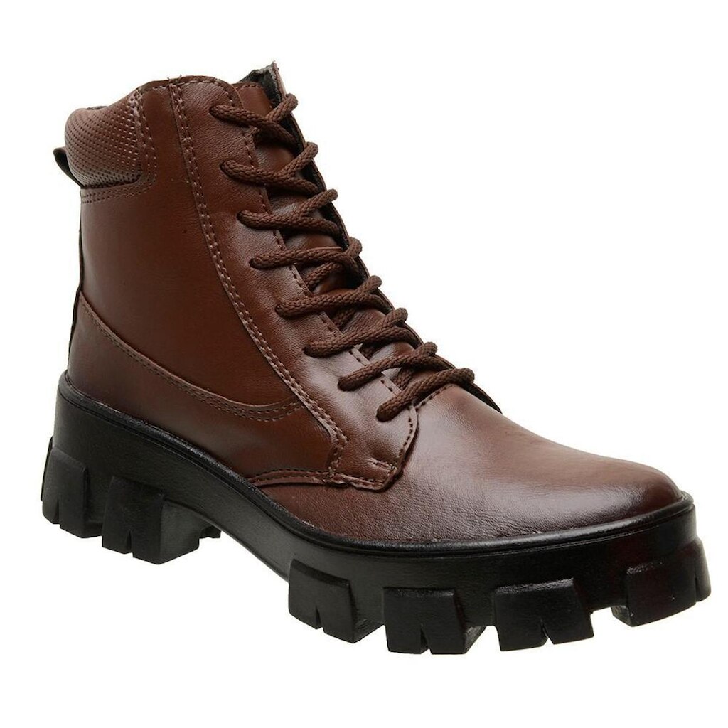 Bota Feminina Coturno Tratorada Siroco Capuccino Modinha