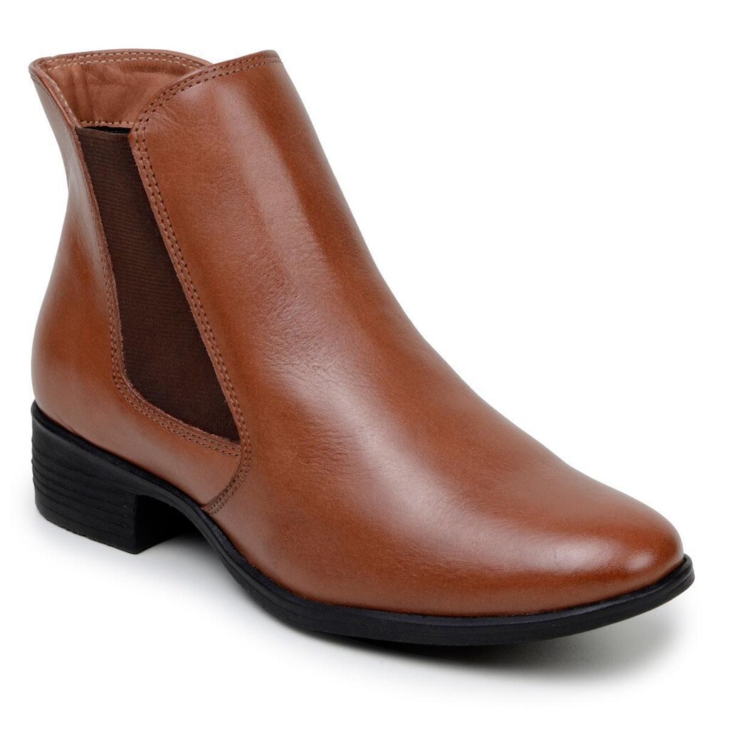 Bota Feminina Couro Cano Curto Macia e Confortavel Original