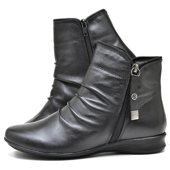 Bota Feminina Couro Legítimo Coturno Sola Lady Bota Leve Confortável Kauany - Preto Menor preço em Bota Feminina Couro Legítimo Coturno Sola Lady Bota Leve Confortável Kauany - Preto
