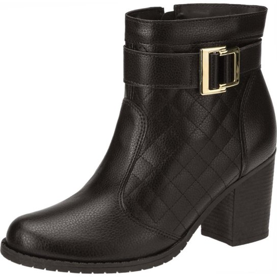 Bota Feminina GiGiL Cano Curto Fivela - Marrom Menor preço em Bota Feminina GiGiL Cano Curto Fivela - Marrom