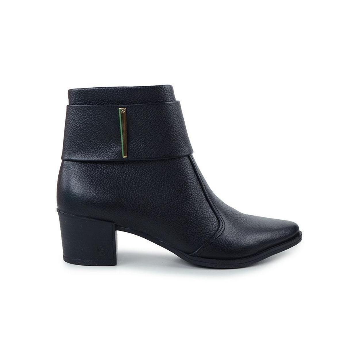 Bota Feminina Pegada Salto Baixo CB Burnished Preta - 280501 Menor preço em Bota Feminina Pegada Salto Baixo CB Burnished Preta - 280501