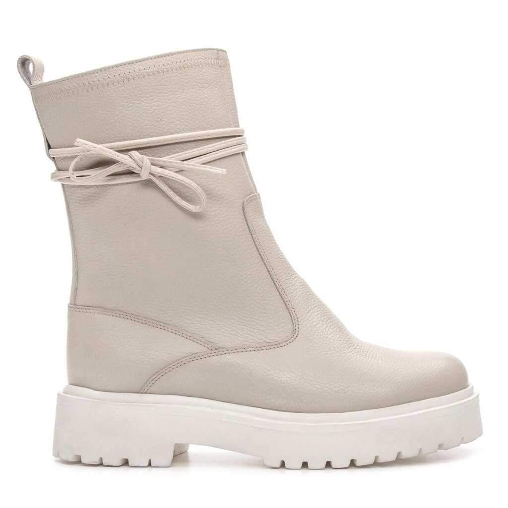 Bota Feminina Rocket Off White em Couro Legítimo Premium
