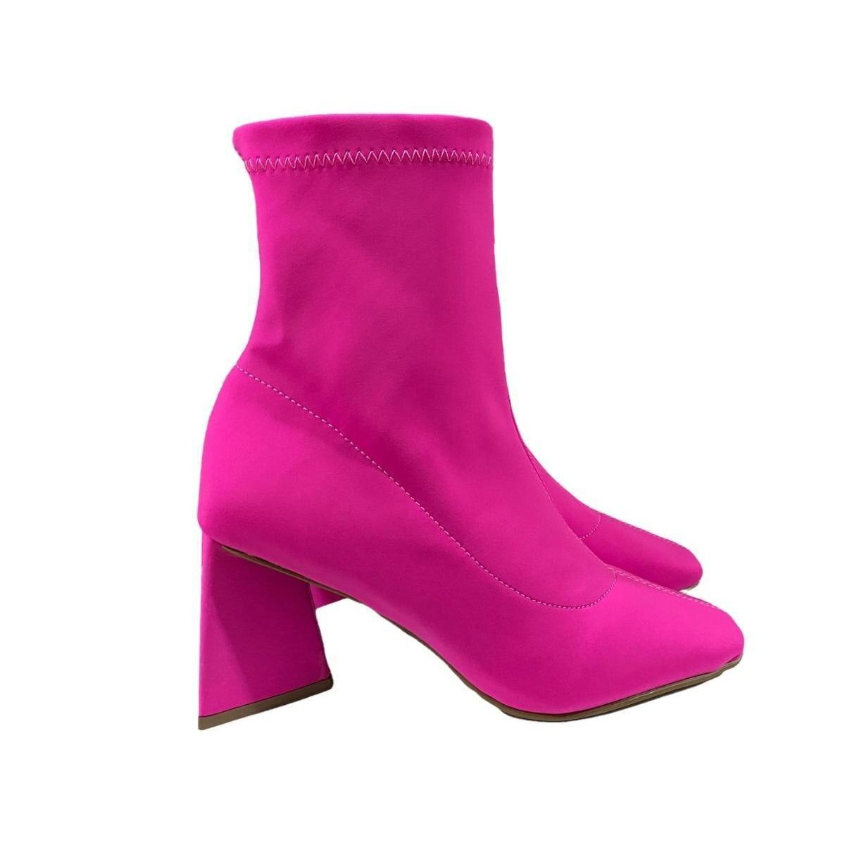 Bota Feminina Rosa Salto Triângulo - Rosa | Netshoes