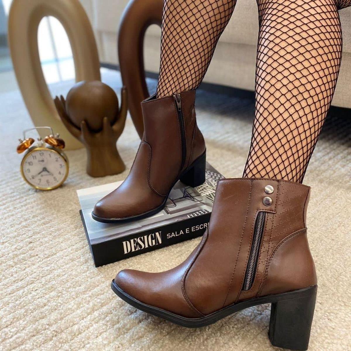 Salto Grosso Botas Na Netshoes Bota Cano Curto Griffe Salto Grosso