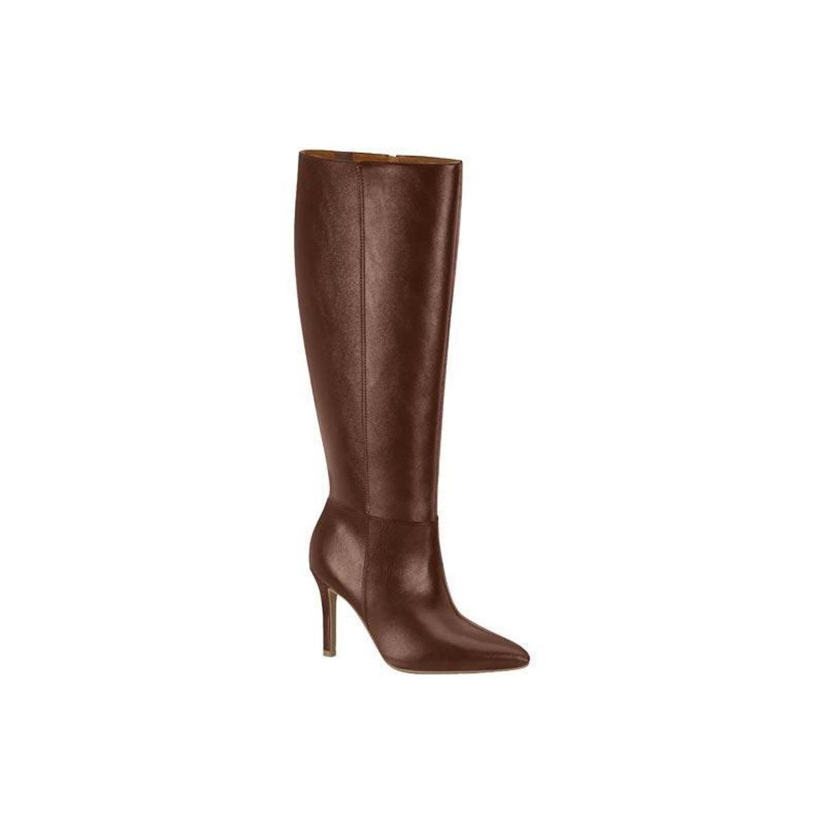 Bota Feminina Vizzano Salto Fino Cano Longo Over Cafe
