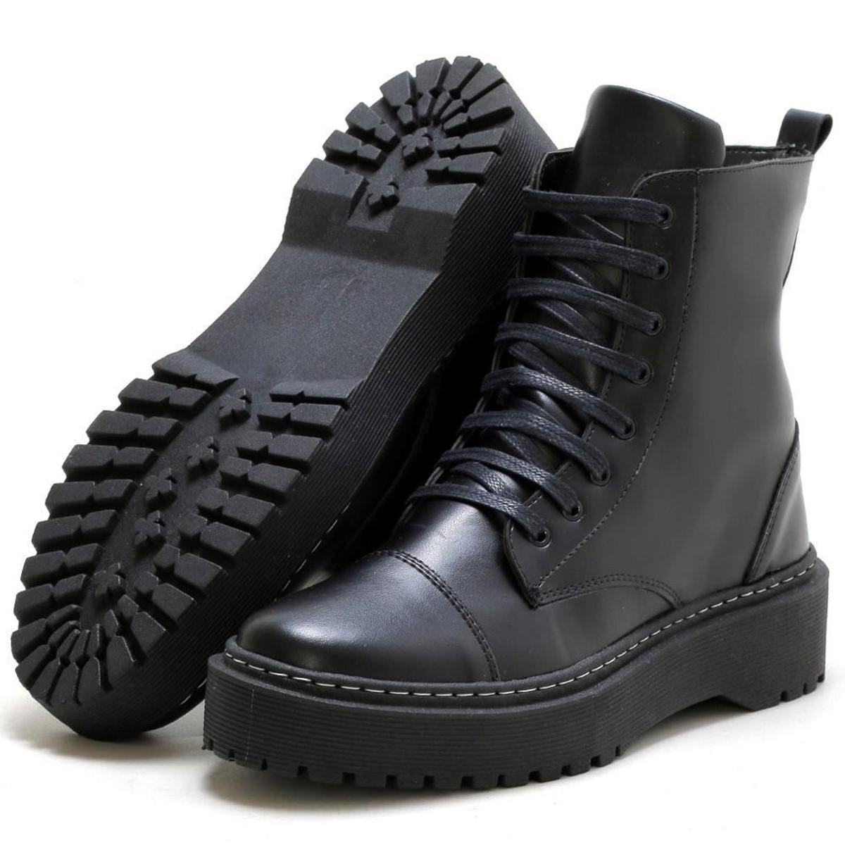 Bota Form's Coturno Solado Tratorado Blogueira Feminina Menor preço em Bota Form's Coturno Solado Tratorado Blogueira Feminina