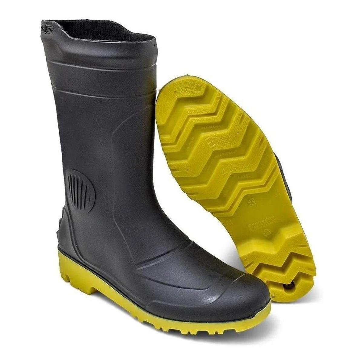 Bota Galocha Borracha PVC Cano Médio Impermeável Pega Forte Grendene Menor preço em Bota Galocha Borracha PVC Cano Médio Impermeável Pega Forte Grendene