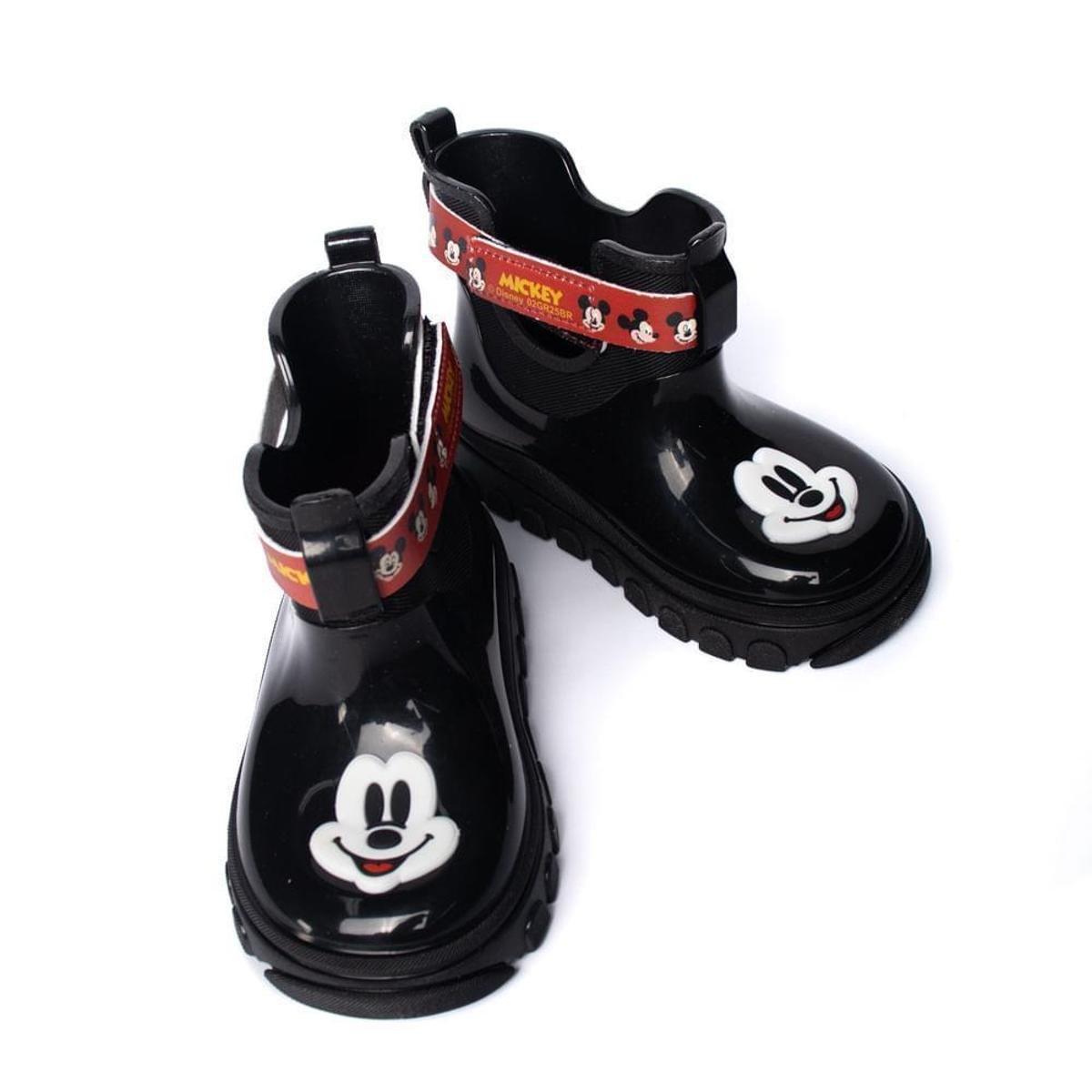 Bota Galocha Infantil Grendene Disney Mickey Baby Preto Preto