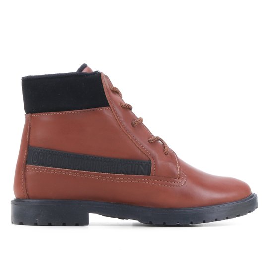 Bota Infantil Cano Curto Klin Coturno Rock Solado Masculina - Caramelo Menor preço em Bota Infantil Cano Curto Klin Coturno Rock Solado Masculina - Caramelo