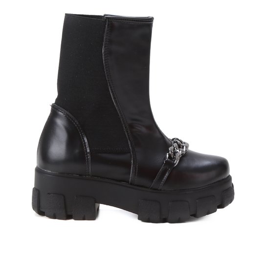 Bota Infantil Chelsea Cano Médio Menina fashion Com Corrente Onix Feminina - Preto é ruim? Bota Infantil Chelsea Cano Médio Menina fashion Com Corrente Onix Feminina - Preto é boa?