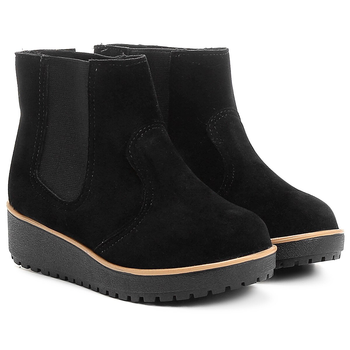 Bota Infantil Chelsea Molekinha Solado Branco Feminina - Preto | Netshoes