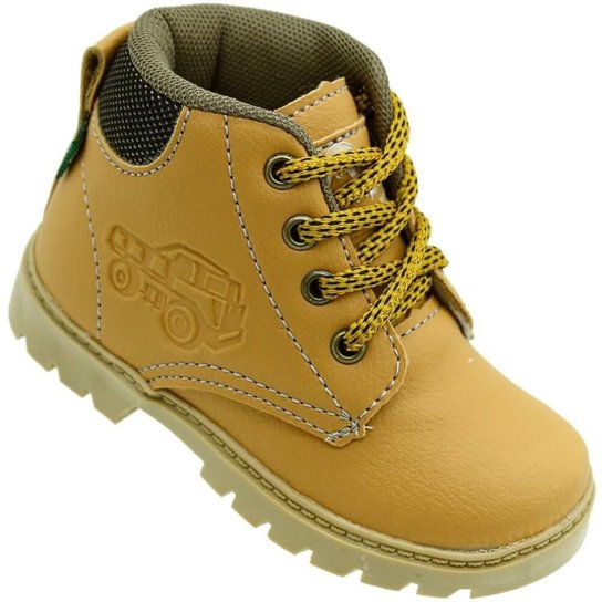 Bota Infantil Gibizinho Masculina - Mostarda Menor preço em Bota Infantil Gibizinho Masculina - Mostarda