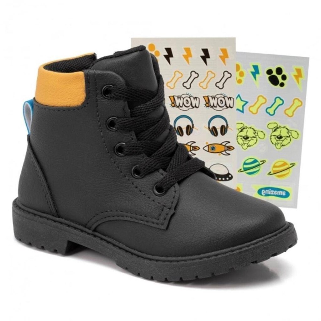 Bota Infantil Klin Rock 154 Preto/Mel/Azul