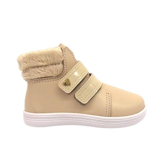 Bota Infantil Menina Molekinha 2127.206 - Creme Menor preço em Bota Infantil Menina Molekinha 2127.206 - Creme