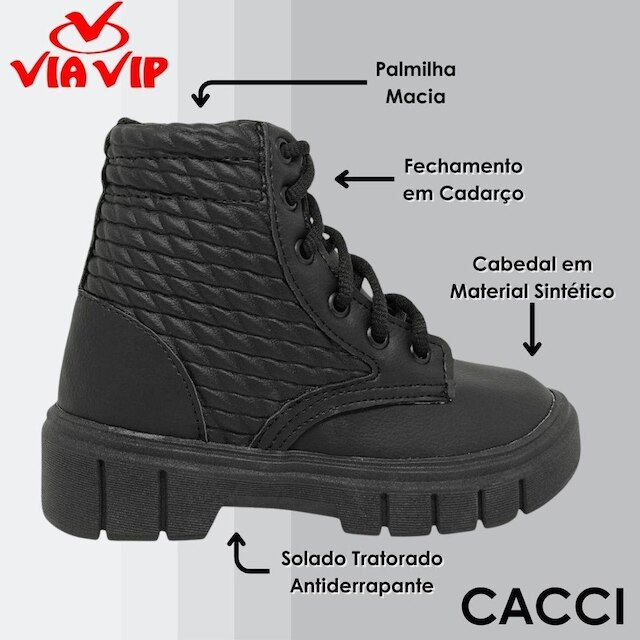 Bota Infantil Menina Resistente Conforto Maciez Via Vip