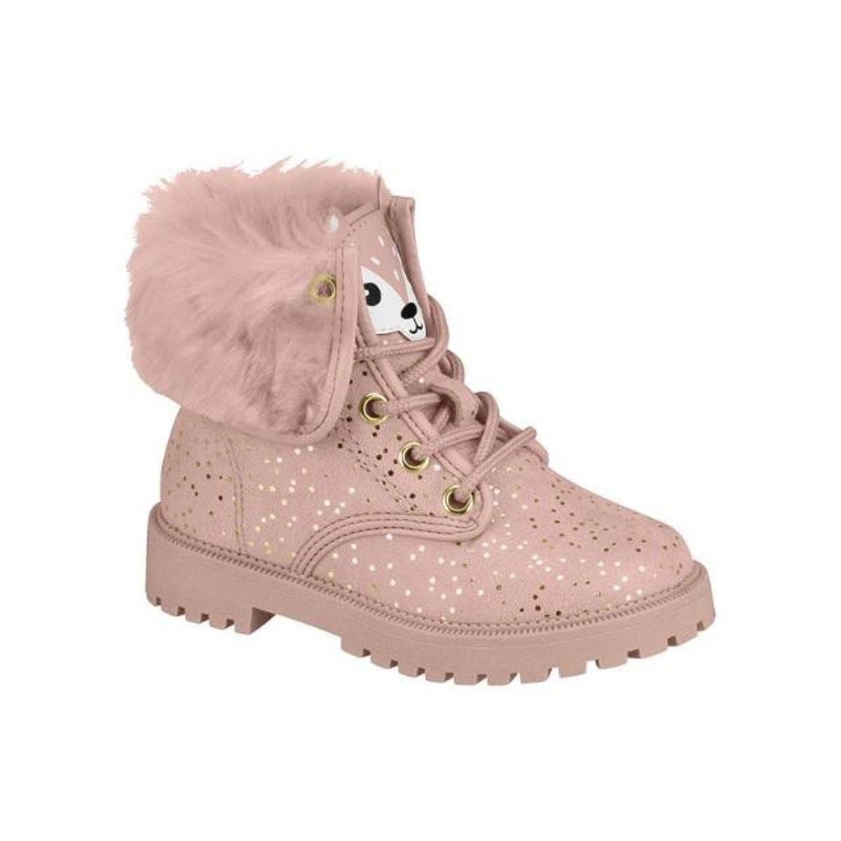 Bota Infantil Molekinha Coturno Feminina - Rosa | Netshoes