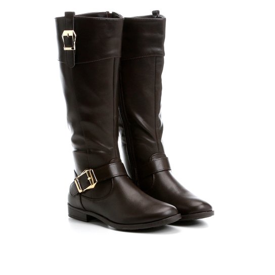 Bota Infantil Montaria Mooncity Fivelas Feminina - Marrom
