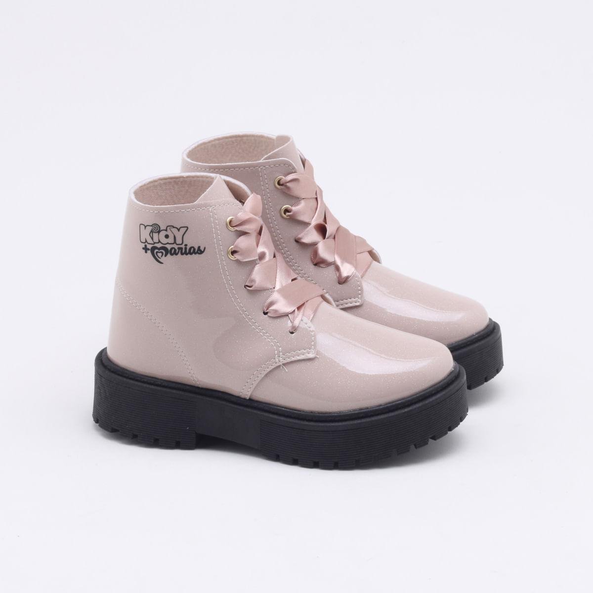 Bota Coturno Infantil Kidy Feminina BB Soft - Nude