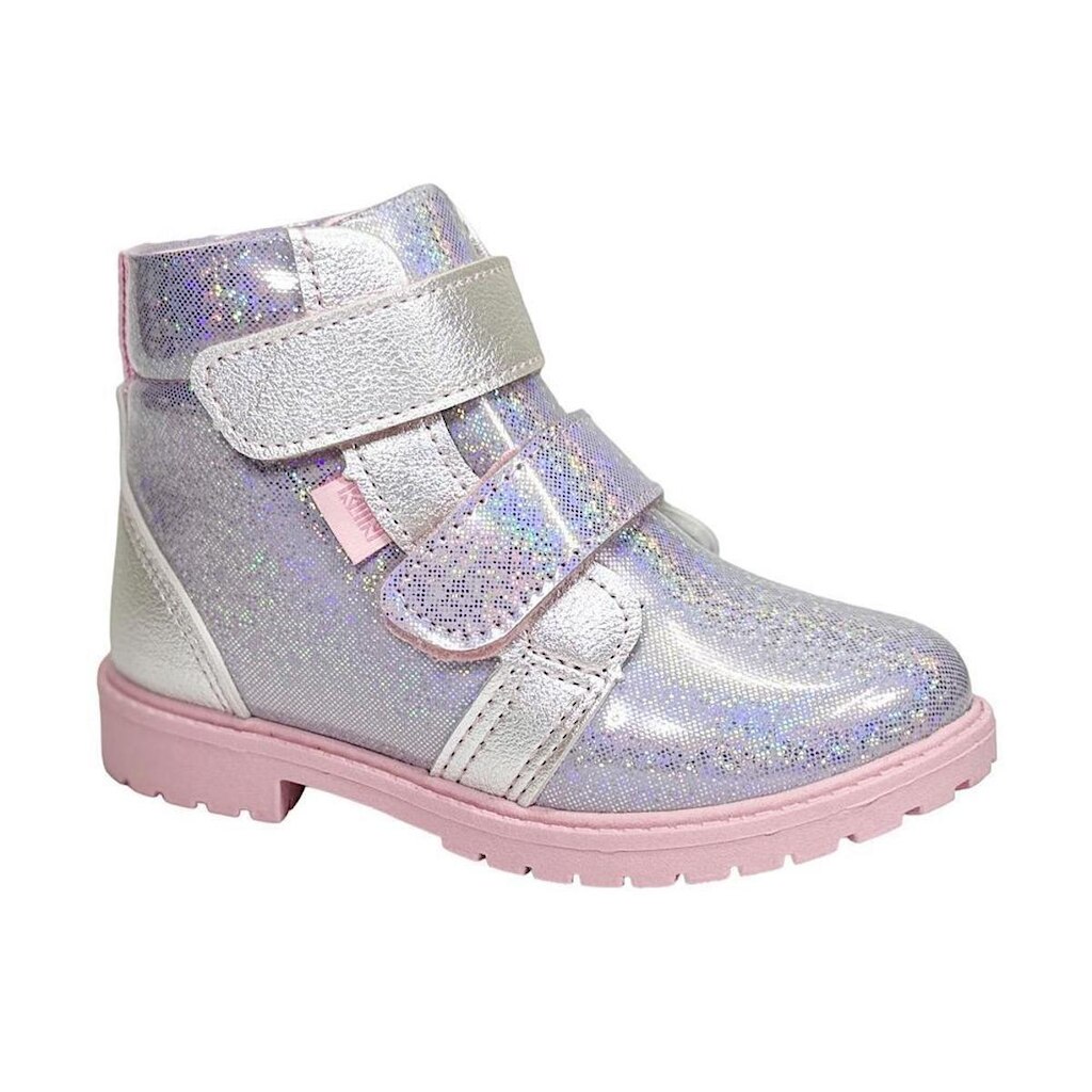 Bota Klin Rock Mini 175068 Prata/Rosa Claro