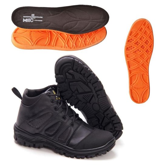 Bota Masculina Adventure C/ Biqueira Impermeável Trilhas Preta + Palmilha Gel Ortopédica Grossa - Preto Menor preço em Bota Masculina Adventure C/ Biqueira Impermeável Trilhas Preta + Palmilha Gel Ortopédica Grossa - Preto