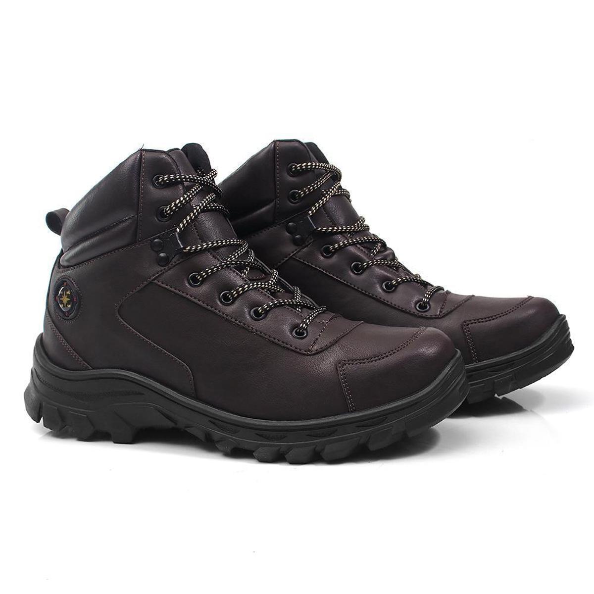 Bota Masculina Adventure Cano Curto Trilhas Macia Conforto Menor preço em Bota Masculina Adventure Cano Curto Trilhas Macia Conforto