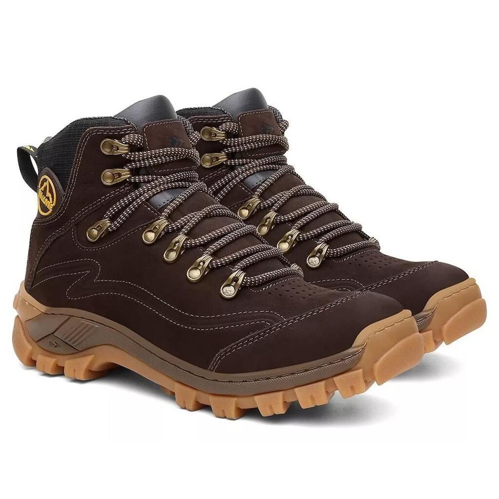 Bota Masculina Adventure Couro Premium com Solado de Alta Tração e Visual Moderno