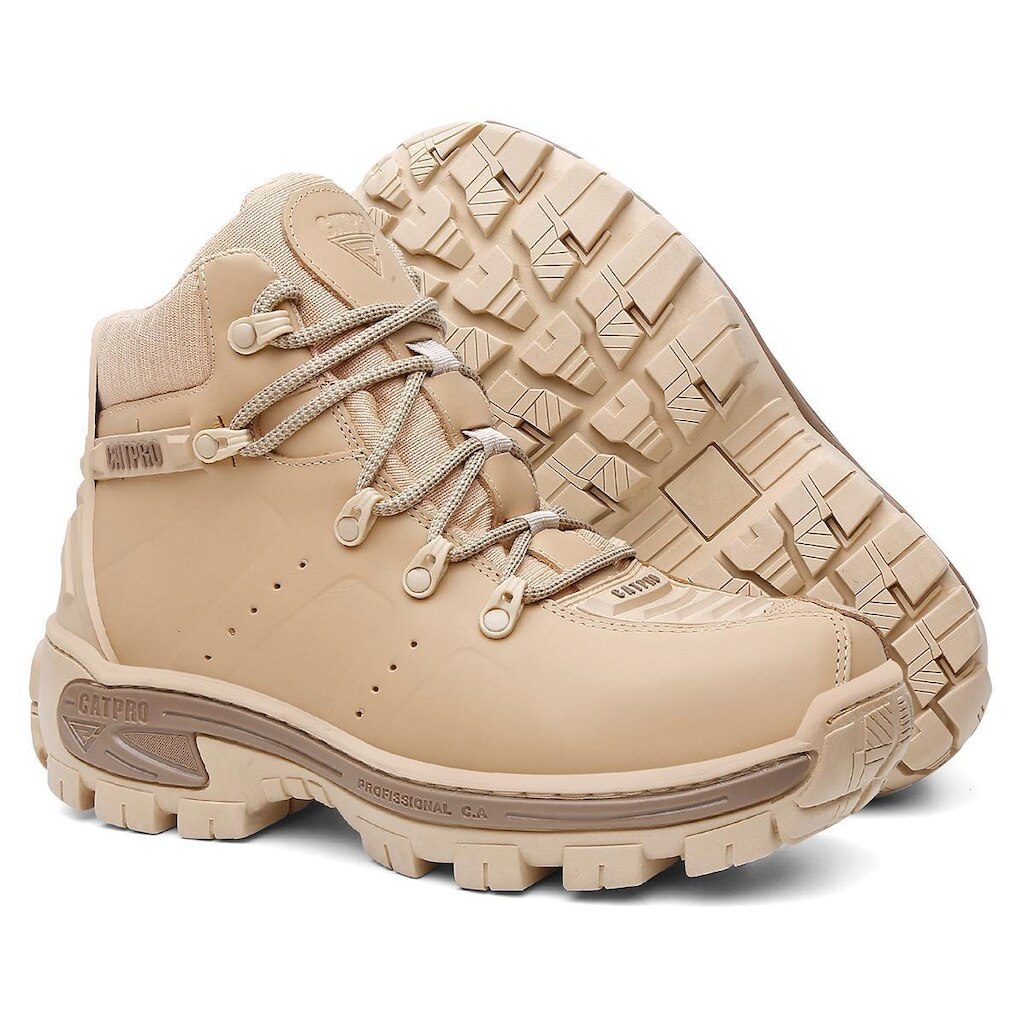 Bota Masculina Adventure de Couro Legitimo Tatica Trabalho Biqueira Frontal Rigida Solado Tratorado