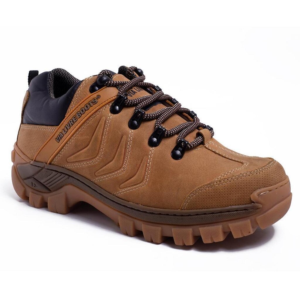 Bota Masculina Adventure em Couro Premium com Palmilha Anatômica e Solado de Borracha