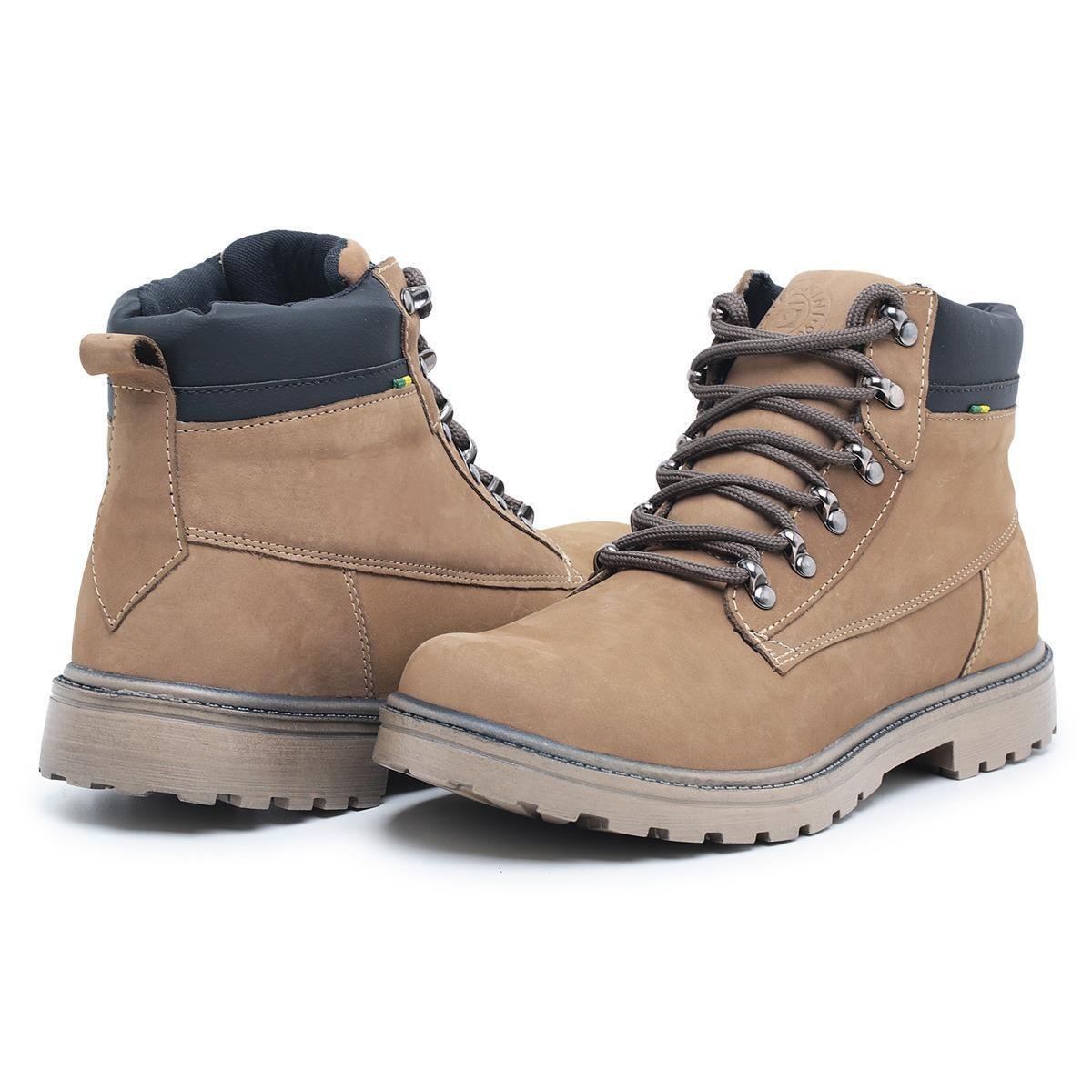 Bota Masculina Casual Coturno Couro Menor preço em Bota Masculina Casual Coturno Couro