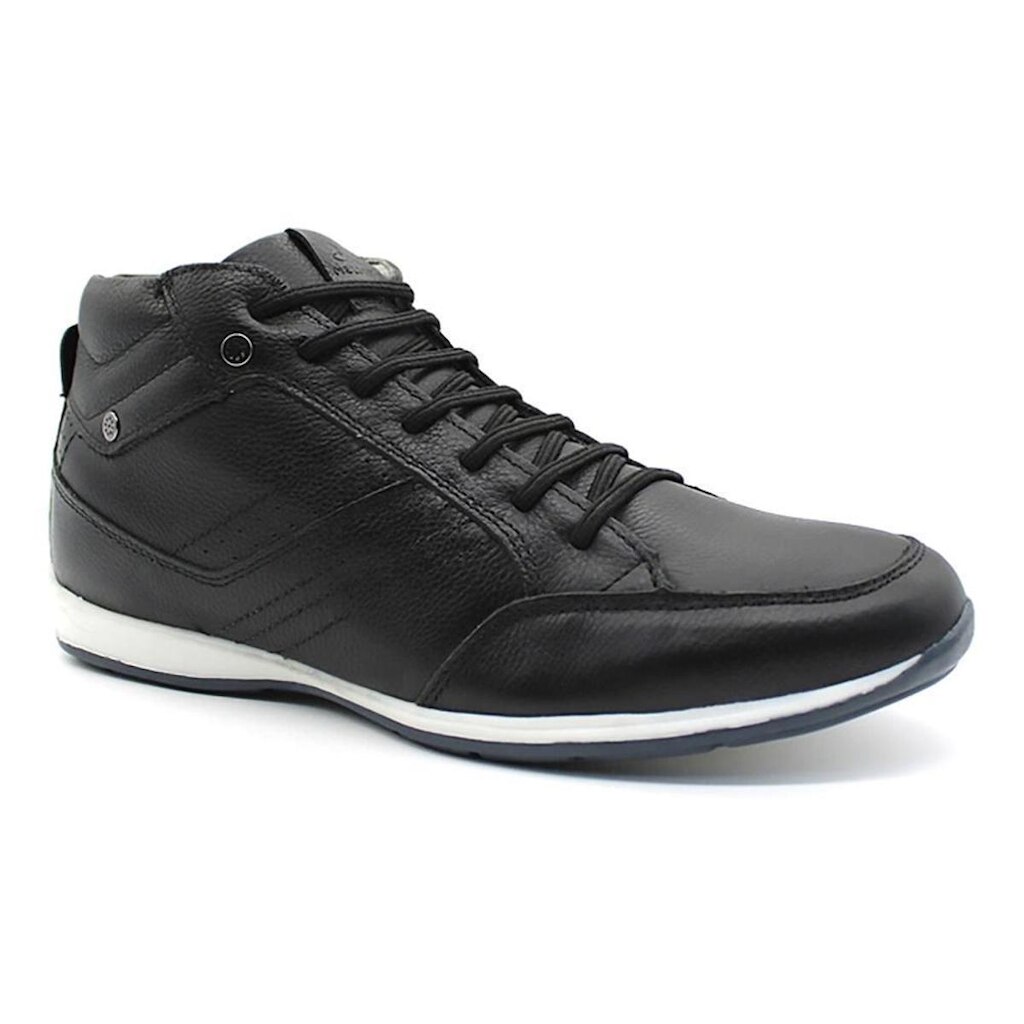 Bota Masculina Casual em Couro com Elástico e Ziper Lateral NE-1008