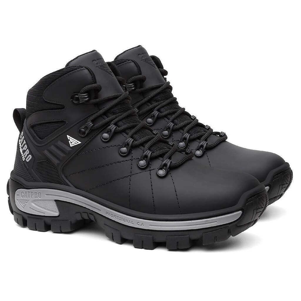 Bota Masculina CATPRO Cano Médio em Couro Resistente com Solado Leve para Trilhas e Trabalho