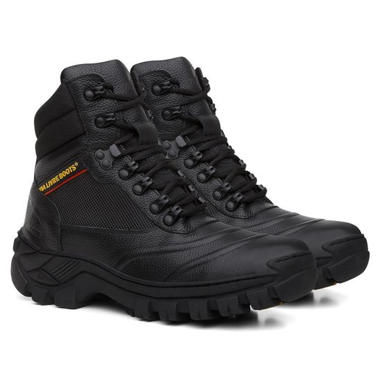 Bota Masculina Coturno Adventure Couro Legitimo Palmilha Confort Alabama - Preto Menor preço em Bota Masculina Coturno Adventure Couro Legitimo Palmilha Confort Alabama - Preto