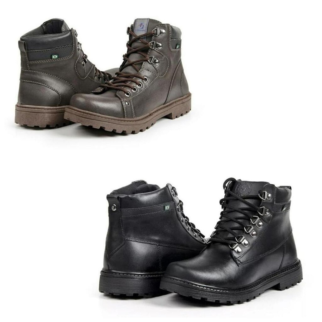 Bota Masculina Coturno Cadarço Confortável Moderna Kit 2