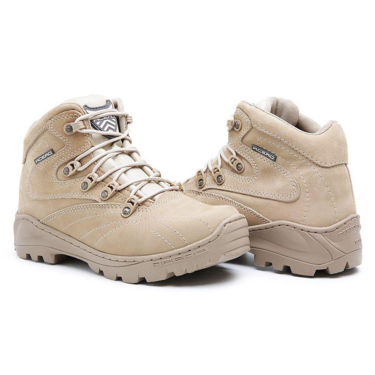 Bota Masculina Couro Acero Advanced Coturno - Bege | Netshoes