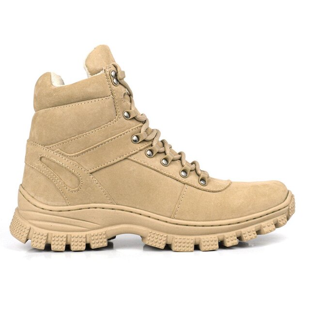 Bota Masculina Couro Cano Curto Coturno Cadarço Tratorada