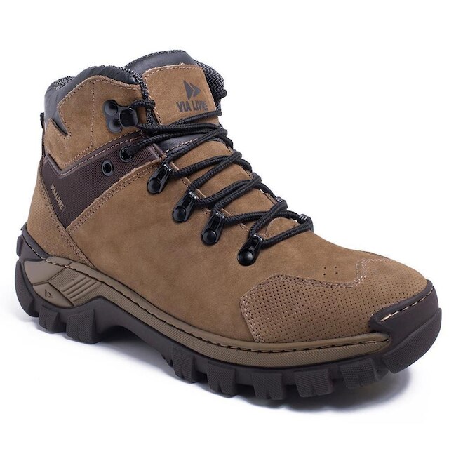 Bota Masculina Couro Legítimo Confortável Cano Baixo Trilhas Mato Caminhada Terrenos Acidentados