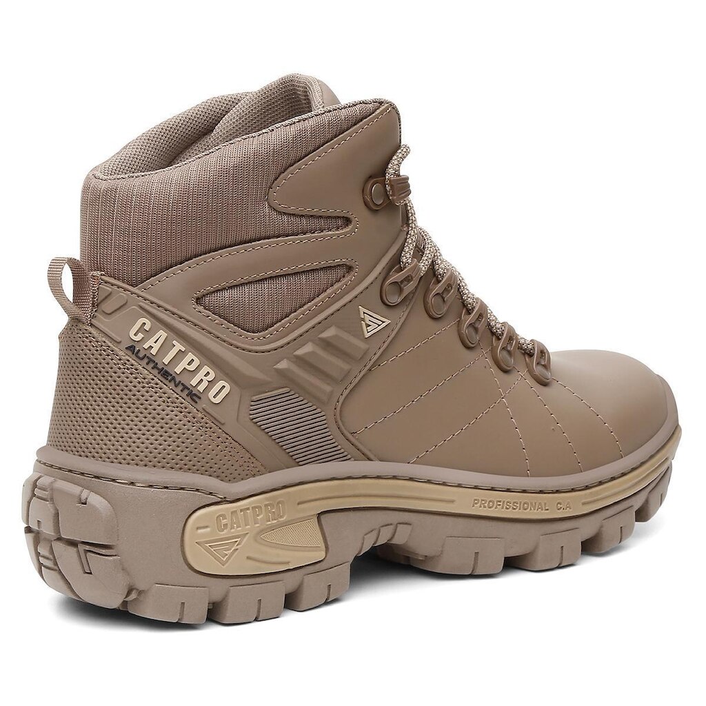 Bota Masculina Couro Verdadeiro Tática Trabalho Trilha Leve Cano Médio Resistente Coturno