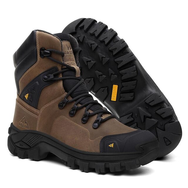 Bota Masculina Militar de Couro Nobre Cano Alto Biqueira Reforçada Coturno Masculino Tatico Top