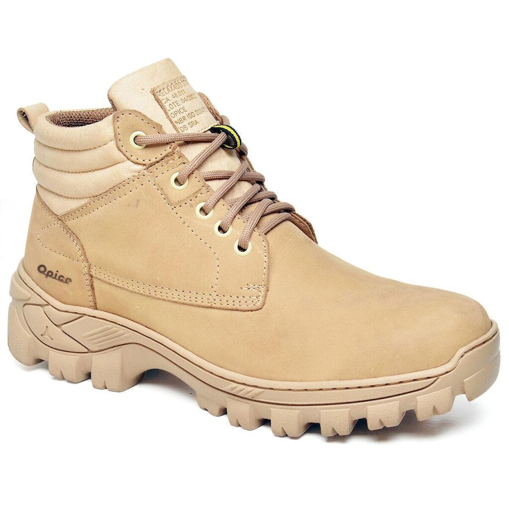 Bota Masculina Opice Couro Legítimo Antiderrapante Confortável e Resistente