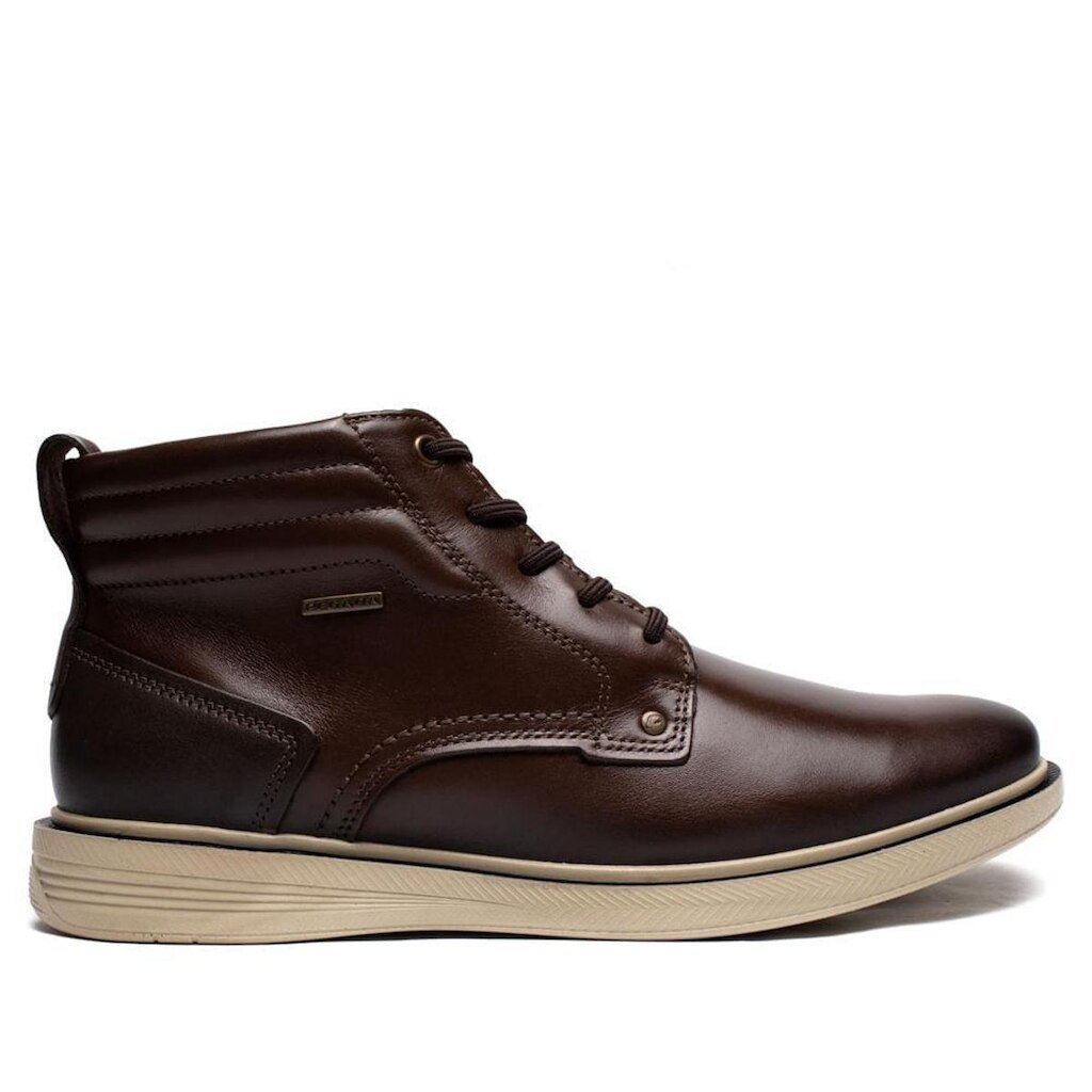 Bota Masculina Pegada Stretch Couro Marrom Escuro