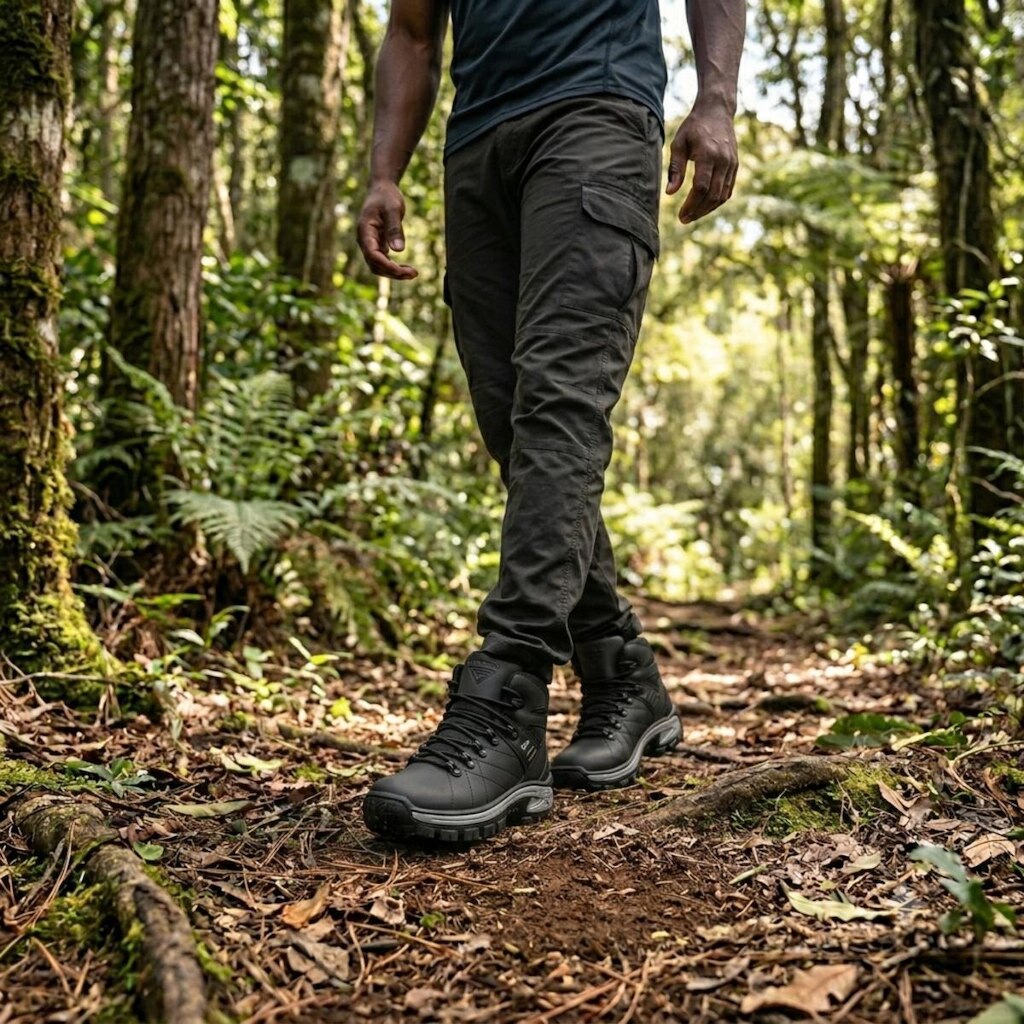 Bota Masculina Preta Couro Legitimo C.A Trabalho EPI Cano Médio Resistente Coturno Profissional