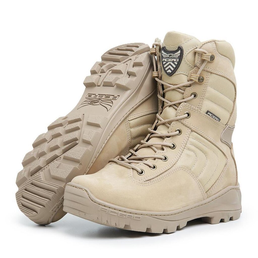 Bota Militar Acero Apache 100% Impermeável Em Couro Areia