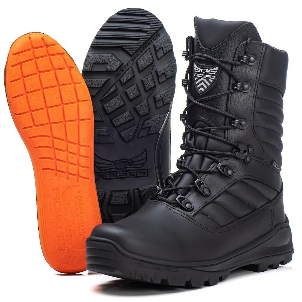 BOTA MILITAR ACERO COURO DELTA PRETO