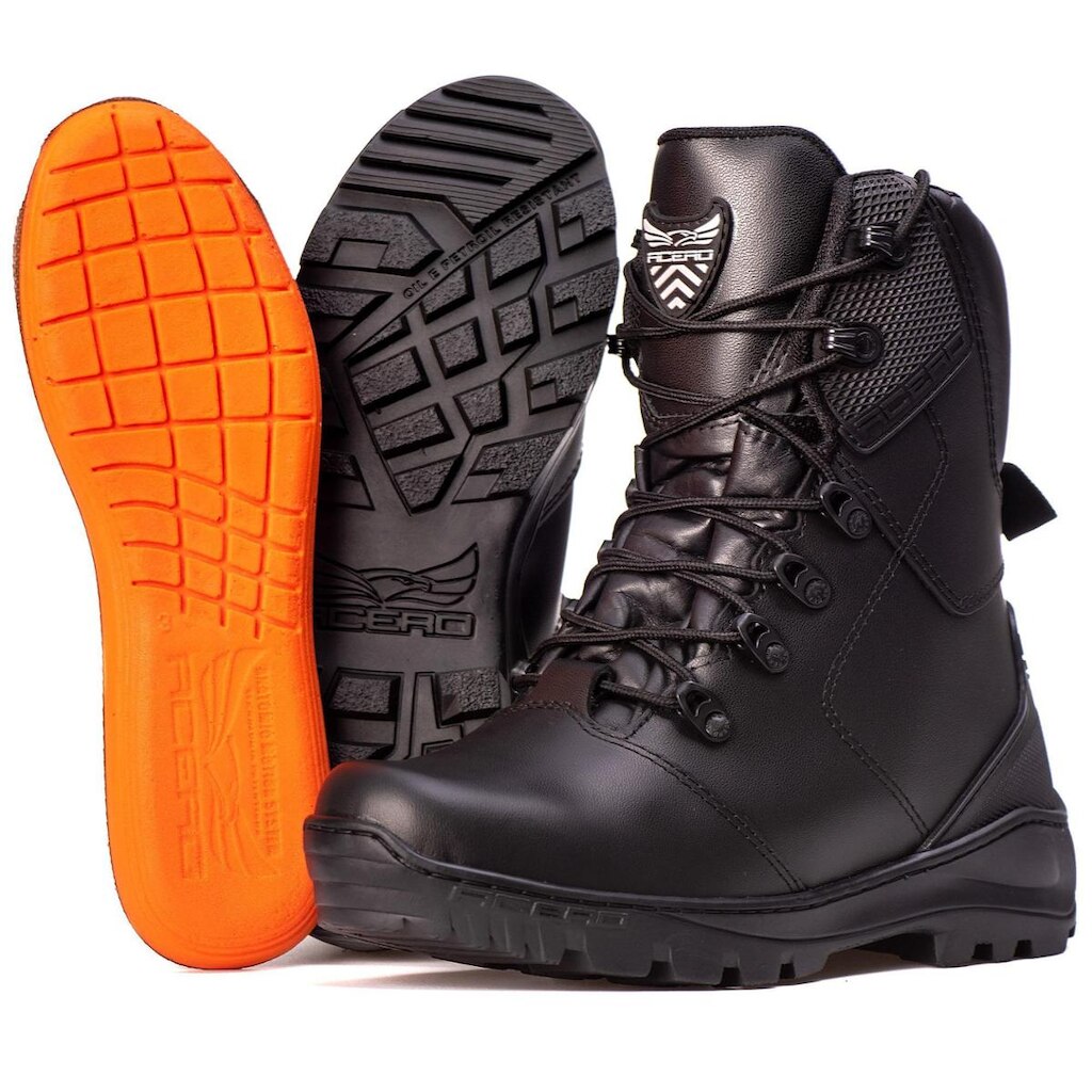 BOTA MILITAR ACERO COURO MAMUTE PRO