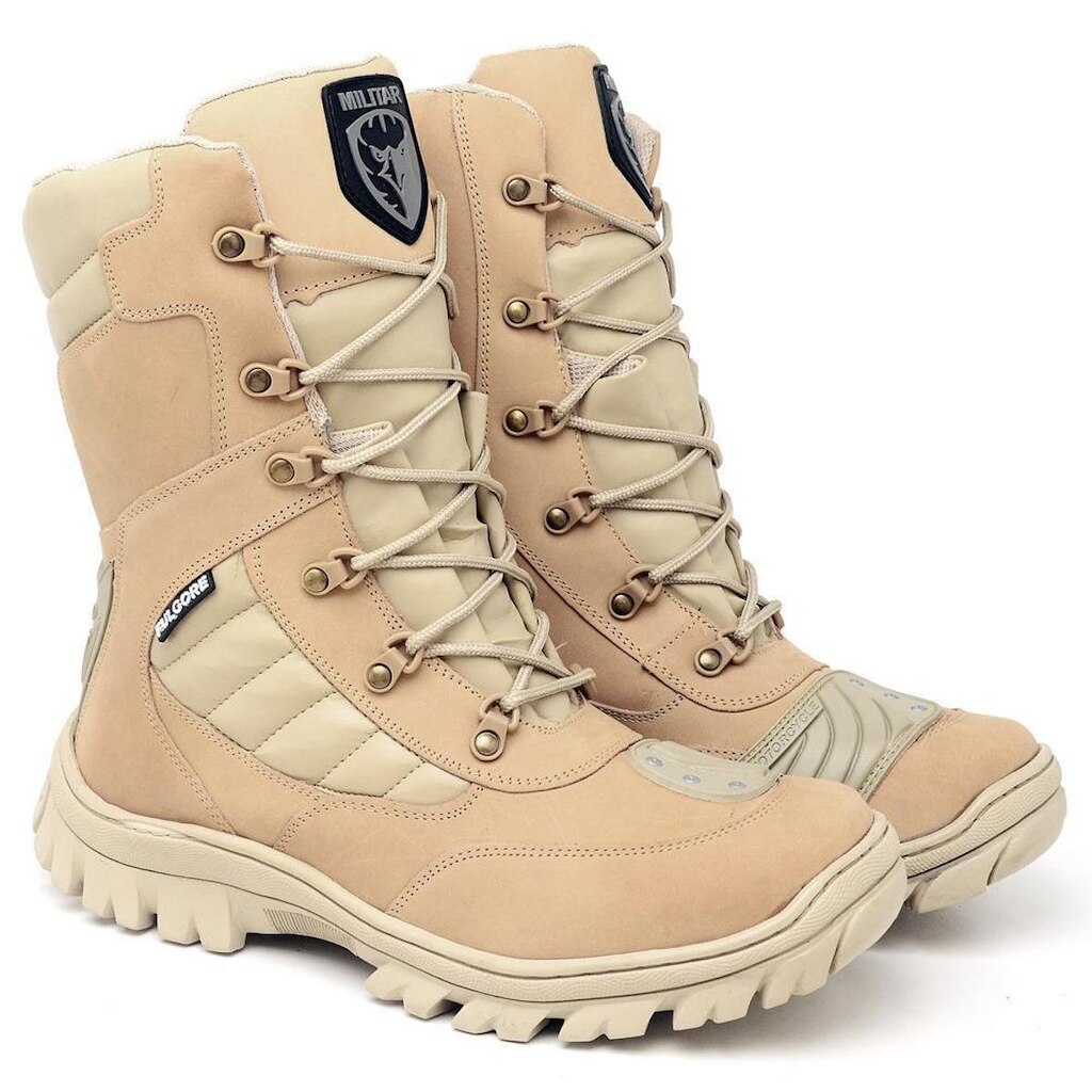 Bota Militar Cano Médio Acolchoada Antiderrapante Zíper