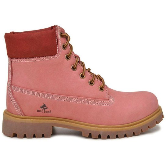 Bota Militar Macboot Cano Alto Lauryn Feminina - Rosa Claro Menor preço em Bota Militar Macboot Cano Alto Lauryn Feminina - Rosa Claro
