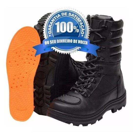 Bota Militar Tatico Coturno Unissex Ziper Later Palmilha Gel - Preto - 42 - Preto Menor preço em Bota Militar Tatico Coturno Unissex Ziper Later Palmilha Gel - Preto - 42 - Preto
