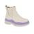 Bota Moleca Coturno Feminino Elástico Cano Médio 5341 100 - Branco+Lilás
