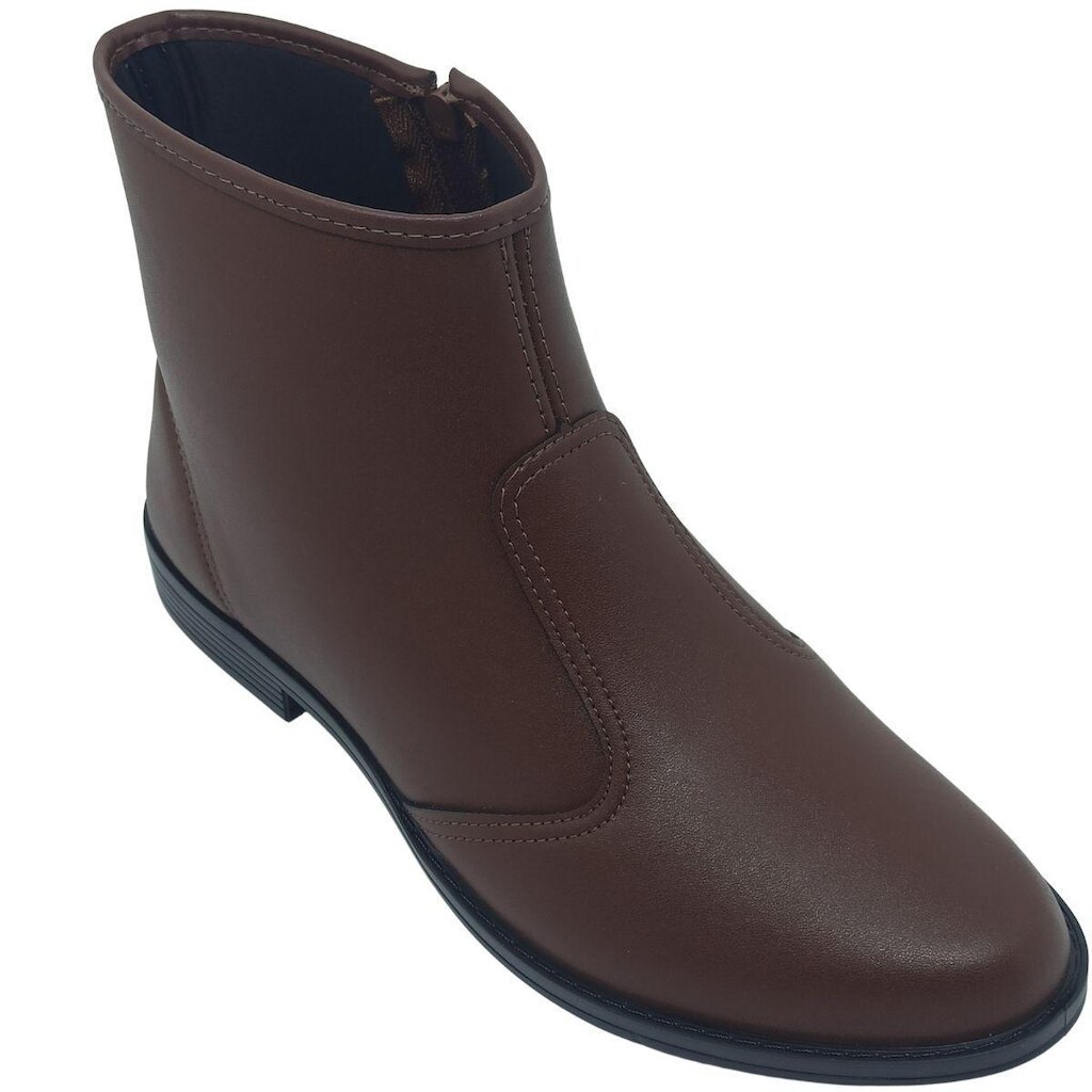 Bota Moleca Feminina Napa com Zíper e Detalhe Liso